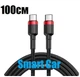 USB кабель 1м для быстрой зарядки Type-C - Type-C 60W Baseus TZCATLZJ-08 черно-красный - изображение 1