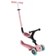 Детский 3-колесный самокат Globber 3 в 1 Go Up Active Lights Pastel с сиденьем и родительской ручкой до 50 кг розовый (744-210) - изображение 1