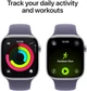 Smartwatch Apple Watch Series 11 GPS + Cellular 46mm Silver Aluminium Case with Purple Fog Sport Band - S/M (MFCP4) - obraz 4