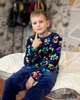 Махрова піжама для хлопчика (кофта та штани) з малюнком Носи своє 98 Синій (p-4080-129372) - изображение 2