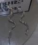 Сережки женские бижутерия длинные в стразах jeweston серебристого цвета - изображение 5