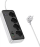Мережевий подовжувач Hoco AC22 Sunlight 4-bit (PD30W/1C3A) desktop socket (EU/GER) (L=3M) Black (6942007636728) - зображення 2