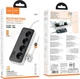 Мережевий подовжувач Hoco AC22 Sunlight 4-bit (PD30W/1C3A) desktop socket (EU/GER) (L=3M) Black (6942007636728) - зображення 5