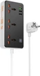 Мережевий подовжувач Hoco AC8A Storm 3-position socket (PD30W/1C3A) Black (6942007600095) - зображення 1