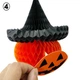 Бумажная Подвесная Фигура 3D Тыква В Шляпе Halloween Оранжевый - изображение 5