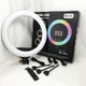 Кольцевая LED лампа RGB MJ45 Ring 45 см комплектация адаптер со встроенным кабелем, держатели для телефона, пульт - изображение 4