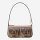 Сумка багет жіноча зі штучної шкіри маленька Michael Kors Zoey 32T5AZCU1O 270 Коричнева (800070345266) - зображення 1