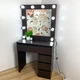 Гримерный стол с зеркалом и подсветкой Mirror-rika 160×80×40 см, венге магия, 5 ящиков, розетка. - изображение 2