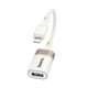 Перехідник Lightning на USB Hoco UA39 Crystal (480 Mbps, USB2.0, OTG, 12,5 cm). Beige - зображення 2