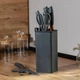 Набір кухонних ножів TS Kitchen з керамічним покриттям 7 предметів з ножицями та овочечисткою на підставці Чорний - зображення 2