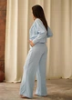 Костюм домашний женский жакет брюки и футболка Komilfo Amanda 2251-3229-7044/1 XL голубой - изображение 4