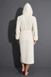 Халат женский с капюшоном на поясе Nusa 4275, 2XL, Кремовый, Krem - изображение 4