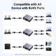 Адаптер-спліттер 1000 Мбіт/с Ugreen NW301 мережний комутатор RJ45 LAN з кабелем живлення USB-C для ПК/ноутбука, PS5, Xbox, модему, маршрутизатора, телевізора Grey (45311) - зображення 3
