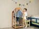 Будиночок-вішалка для одягу з колесами Busy Wood Чорний 50х50х112 см - зображення 5