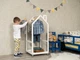 Будиночок-вішалка для одягу з колесами Busy Wood Білий 50х50х112 см - зображення 8