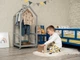 Домик-вешалка для одежды с колесами Busy Wood Серый 50х50х112 см - изображение 8