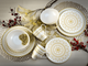 Набор столовой посуды CreaTable Mandala Gold из 8 предметов на 2 персоны керамика золотисто-белый - изображение 6