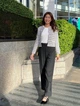 Кардиган женский Uniqlo 107786165 M Черный с молочным (1159842971) - изображение 6