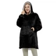 Плед толстовка Huggle Hoodie с капюшоном, черный - изображение 4