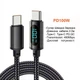 Кабель с дисплеем мощности Essager Power Display Type-C to Type-C 100W (2.0 м, черный) - изображение 2