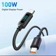 Кабель с дисплеем мощности Essager Power Display Type-C to Type-C 100W (2.0 м, черный) - изображение 3