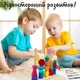 Деревянный сортер Монтессори 4в1 геометрические фигуры - логические карточки - шнуровка - пирамидка - развивающая обучающая игрушка Монтесори из дерева для детей и малышей обучение форм и цветов - изображение 9