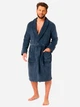 Халат мужской из велсофта теплый больших размеров Key Night&Day MGL 255 B25 XL/2XL Темно-синий (5904765695455) - изображение 1