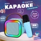Караоке колонка Bluetooth з мікрофоном та RGB підсвіткою, портативна бездротова міні акустика з вбудованим акумулятором, USB, TF, AUX, набір для співу і розваг для дітей і дорослих Блакитний, K12-Blue - зображення 1