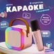 Караоке колонка Bluetooth с микрофоном и RGB подсветкой, портативная беспроводная мини акустика со встроенным аккумулятором, USB, TF, AUX, набор для пения и развлечений для детей и взрослых Розовый, K12-Pink - изображение 1