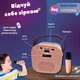 Караоке колонка Bluetooth с микрофоном и RGB подсветкой, портативная беспроводная мини акустика со встроенным аккумулятором, USB, TF, AUX, набор для пения и развлечений для детей и взрослых Розовый, K12-Pink - изображение 2