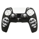 Защитный силиконовый чехол Scull (Black/White) для геймпада Sony DualSense PS5 + накладки на стики - изображение 1