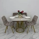 Обеденный стол MebliRoMax FORTIS 1100х750х750 Кашемир / Золотой мат (УТП037291) - изображение 3