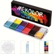 Набор красок для грима 12 цветов Mecolor с палитрой и кисточками - изображение 7