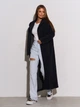 Кардиган теплий довгий пальто-кардиган на ґудзиках ISSA PLUS 15301 3XL чорний (issa2007682774081) - зображення 1