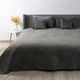 Покрывало на кровать VELOUR полуторное 210х150 см Ромб круглый однотонный Серый - изображение 1