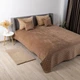 Покрывало на кровать VELOUR King Size 260х240 см Ромб круглый однотонный Капучино - изображение 3