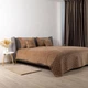 Покрывало на кровать VELOUR King Size 260х240 см Ромб круглый однотонный Капучино - изображение 4