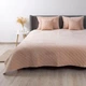 Покрывало на кровать VELOUR полуторное 210х150 см Ромб круглый однотонный Пудровый - изображение 1