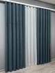 Комплект штор VR-Textil Микровелюр Petek 100х270 2шт и Тюль 300х270 1489ш-1153т Серо-голубой с белым 71-033/1 - изображение 3