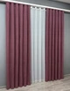 Комплект штор VR-Textil Микровелюр Petek 100х270 2шт и Тюль 400х270 1490ш-1153т Пурпурный с белым 71-034/2 - изображение 3