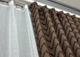 Комплект штор VR-Textil Лен Букле 200х270 2шт и Тюль 500х270 1814ш-115т Коричневый с белым 71-037/6 - изображение 8