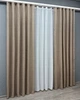 Комплект штор VR-Textil Лен Мешковина 150х270 2шт и Тюль 400х270 113ш-115т Светло-кофейный с белым 71-053/3 - изображение 3