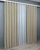 Комплект штор VR-Textil Микровелюр Petek 100х270 2шт и Тюль 300х270 1488ш-1153т Бежевый с белым 71-057/1 - изображение 3