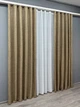 Комплект штор VR-Textil Лен Мешковина 200х270 2шт и Тюль 500х270 1768ш-115т Миндальный с белым 71-052/6 - изображение 3