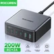 Зарядное устройство - адаптер питания Rocoren 200W GaN 0242 2U+4C черное вилка США (US plug) - изображение 2