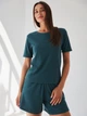 Пижама (футболка + шорты) женская BARWA garments 0315/313 M Зеленая (2113153132318) - изображение 1