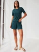 Пижама (футболка + шорты) женская BARWA garments 0315/313 M Зеленая (2113153132318) - изображение 4