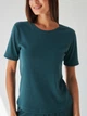 Пижама (футболка + шорты) женская BARWA garments 0315/313 M Зеленая (2113153132318) - изображение 7