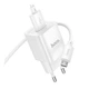 Мережевий зарядний пристрій Hoco C145A, 1USB, QC 18W, кабель USB to MicroUSB, Білий - зображення 4