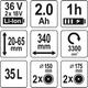 Газонокосарка на 4-х колесах акумуляторна YATO YT-85220 2х Li-Ion 18В 2 Аг - изображение 4